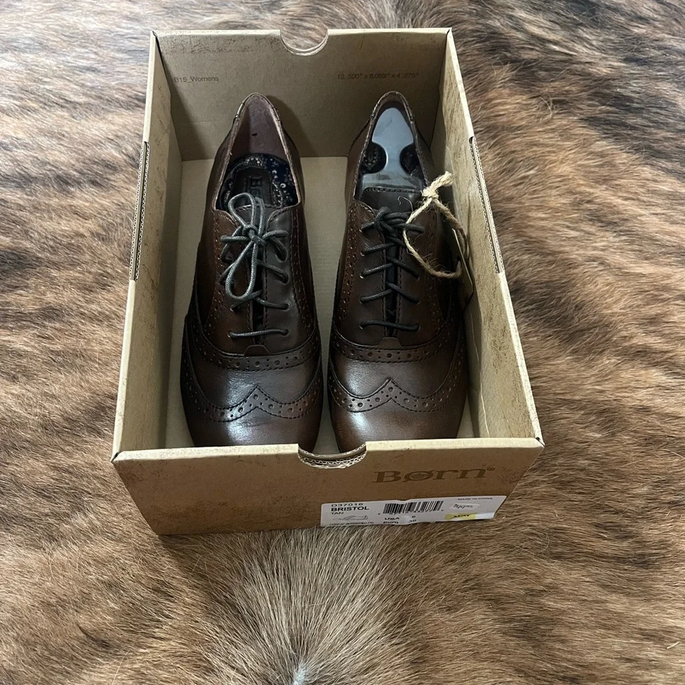 Born Dark Brown Leather Oxfords - Picture 8 of 9